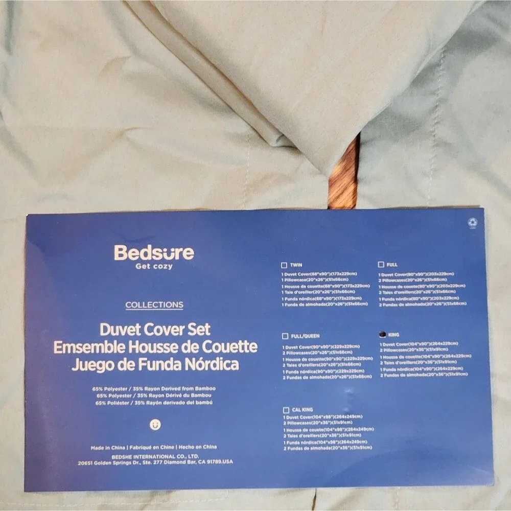 Derived from Bamboo Blend Green King Duvet Cover Set